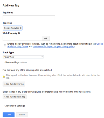 Add a new tag with Google Tag Manager